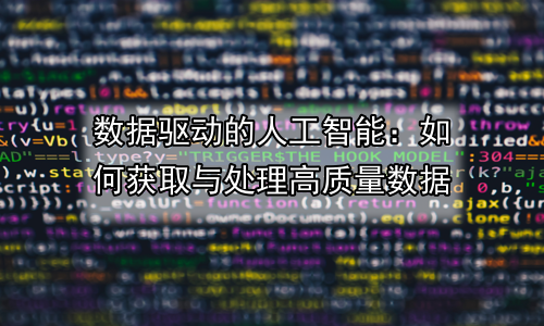 数据驱动的人工智能：如何获取与处理高质量数据